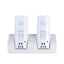 Rechargeable Dual USB Charging DockStandStation with Two Rechargeable Batteries 2800mAh for Wii