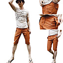 Nouvelle Jambe Hommes Arriv�es Droites Courtes D�tendue Mode Pantalon Blanc En Coton Orange (0531-5.31-20)