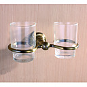 Antique Mur En Laiton De Montage Porte-verre Double (0913 -1410)