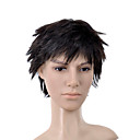 Short Straight Black Side Bang Men Hair Wig
