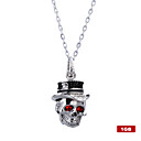 1GB Chrome Style Skull USB Flash Drive Necklace (Silver)