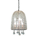 Jaula De Hierro Id�lico Estilo De Cristal De 6-luz Bot�n De Suspensi�n (0925-1191-a)