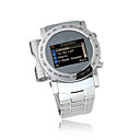 Großhandel W980 kühlem Edelstahl Quadband Bluetooth MP3 / MP4-Player Armbanduhr Handy silber (2GB TF Karte) (sz05430067)