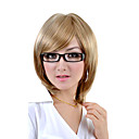 Capless Longueur Moyenne De Synth�se Lumi�re Perruque Blonde Cheveux Raides (0463-6.10-240)