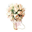 �l�gant Bouquet De Mariage Champagne Ronde / Bouquet De Mari�e En Mousseline De Soie Avec Des Perles De D�coration (0797-sim023)