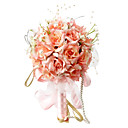 �l�gant Bouquet De Mariage Orange Ronde / Bouquet De Mari�e En Mousseline De Soie Avec Des Perles De D�coration (0797-sim027)