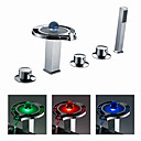 Trois Poign�es Chrom�es Robinet Ledbathtub Cascade 0812-lpf03