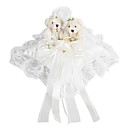 Bella Flor Y La Decoraci�n De La Boda Osito Suave Coj�n De Raso (0802-whc006)