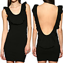 Volan Bared Retour Encolure Arrondie Robe Sans Manches / Robes Pour Femmes (ff-1801bf031-0789)