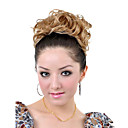 Sint�tica De Oro Cola De Caballo Rubia Rizada Peluca Corta Envoltura (0463-6.25-374)