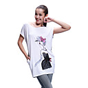 Rayas De Manga Corta De Nuevo Escote Redondo T-shirt / Mujer Camisetas (ff-8502bf403-0857)