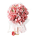 �l�gante Rose Rouge Ronde Bouquet De Mariage / Bouquet De Mari�e En Mousseline De Soie Avec Des Perles De D�coration (0797-sim033)