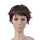 Corto Y Rizado De Color Marr�n Oscuro Bang Plena Peluca De Pelo Hombres (0463-6.13-312)