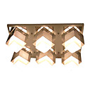 Modernes De Fer En Acier Inoxydable 6-lumi�re De Lumi�re Plafond De Verre (0899-8015-6)