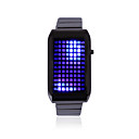 72-conducido Azul Claro Ver La Matriz De Acero Inoxidable / Reloj De Pulsera (negro)