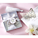 Mariposa De Plata-metal Marcador Con Borla De Seda