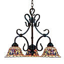 Florale Chandelier Tiffany 3-lumi�re (0923-tf-p18)