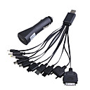 10-en-1 chargeur de voiture USB pour iPod / iPhone / PSP / téléphone portable