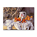 Main Toile Tendue Nature Morte Avec Rideau Et Pichet Fleuri Peinture Par Paul Cezanne (1019-hbx0069)