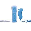 T�l�commande Et Le Nunchuk Contr�leurs Sans Fil Avec �tui En Silicone Pour Wii-bleu