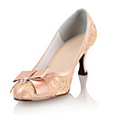 Cord�n / Satinado Superior Talones A Mediados De La Boda Con Los Zapatos De Novia De Encaje (0984 - 003-r)