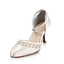 Sat�n Tacones Superior Cerrado De Los Pies Con Zapatos De Boda De Diamante De Imitaci�n De Novia (0984-r-001)