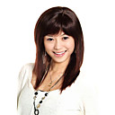 Main Attach�e Dans Le Style 100% Perruque De Cheveux Humains De Longueur Moyenne Haute Qualit� Aspect Naturel Brun Fonc� Perruque Cheveux Raides 412
