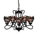 Florale Chandelier Tiffany 5-lumi�re (0923-tf-p27)