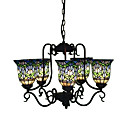 Florale Chandelier Tiffany 5-lumi�re (0923-tf-p21)