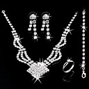 Hermosa Boda Circonita C�bicos Juego De Joyer�a Nupcial (incluyendo El Collar, Pendiente, Anillo, Pulsera) (0986-jybs 007)