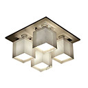 Modernes De Fer Argent Clair 4-lumi�re Plafond De Verre (de 0899 � 8024-4)