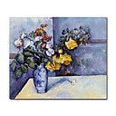 Tendu La Main En Toile De Fleurs Dans Un Vase De Peinture Par Paul Cezanne (1019-hbx0041)