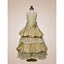 Balle Robe Boule �tage Longueur Taffetas De Robes De Satin Fille Fleur (wsm0514)