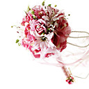 �l�gante De Soie Rose Fonc� Rose Et Le Lys � La D�coration De Mariage Mousseline Ronde Bouquet / Bouquet De Mari�e (0797-sim039)