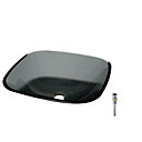 Victoria Rectangular Negro Transparente De Vidrio Templado Palangana, Drenar El Agua (0917-vt5126)