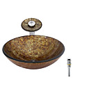 G�iser Victoria Artesanal De Vidrio Templado Buque Fregadero Y Grifo Cascada, Drenar El Agua (0917-vt4041)