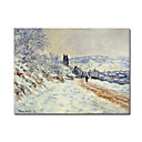A Mano El Camino De Vetheuil, Pintura Efecto De La Nieve Por Claude Monet Se Extend�a Listo Para Colgar (0192-ycf103518)