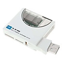46-en-1 Usb 2.0 De Alta Velocidad Xd / Tf / Ms-pro / Ms Duo / Sd / Mmc / Lector De Tarjetas Sdhc - Blanco + Gris