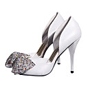 Real Superior De Cuero Zapatos De Tac�n Peep-toes Con El Zapato De Diamante De Imitaci�n De La Moda (0985-hg2012)