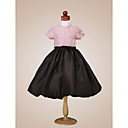 Une Ligne-joyau De Th� Longueur Taffetas Tulle Robes Fille Fleur (wsl04142)