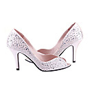 Seda, Zapatos De Tac�n Peep Superior De Los Pies Con Zapatos De Diamante De Imitaci�n De La Moda (0985-hg254)