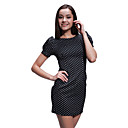 Dot Feuillet�e Mod�les Manches Rondes Robe D�collet� / Robes Pour Femmes (ff-a-bh0853031)