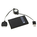2000mah Rechargeable Batterie Usb Externe Avec C�ble Usb R�tractable Pour Iphone 4 - Noir
