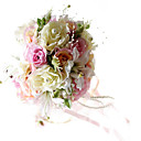 �l�gante De Soie Rose-orange Rose Et Le Lys � La D�coration De Mariage Mousseline Ronde Bouquet / Bouquet De Mari�e (0797-sim040)