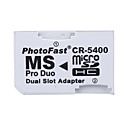 Dual Microsd De Memoria Ms Pro Duo Adaptador De La Tarjeta (blanco)