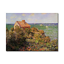 Maison De P�cheur � La Main � La Peinture De Varengeville Par Claude Monet Tendu Pr�t � Accrocher (0192-ycf103451)