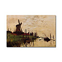 Molino De Viento Hechos A Mano En Zaandam Un Cuadro De Claude Monet Se Extend�a Listo Para Colgar (0192-ycf103535)