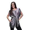 Ruch� L�che Recueillies Courte Blouse Manches D�collet� V / Chemisiers Pour Femmes (ff-a-bh0853014)