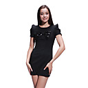 Lentejuelas Arcos Dise�o De La Altura Del Hombro Redondo Manga Corta Vestido Escote / Vestidos De Mujer (ff-a-bh0853013)