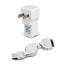 Universal Usb / Adaptador De Ca / Cargador De Coche Para 4g Iphone3g/iphone Manzana (nos Plug/100 ~ 240v)